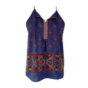 Monteau Los Angeles Aztec Tribal Halter Top